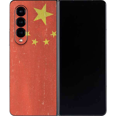 Chinese Flag Distressed Galaxy Z Fold4 5G Skin